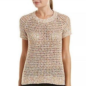 CAbi Sherbet Multi Color Pullover Open Knit top